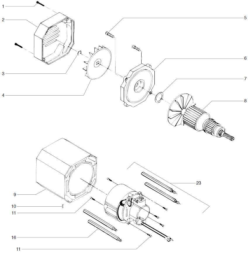 1100xc Motor Assembly Parts